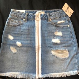 Forever 21 Distressed Denim Skirt- NWT